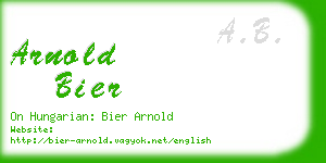 arnold bier business card